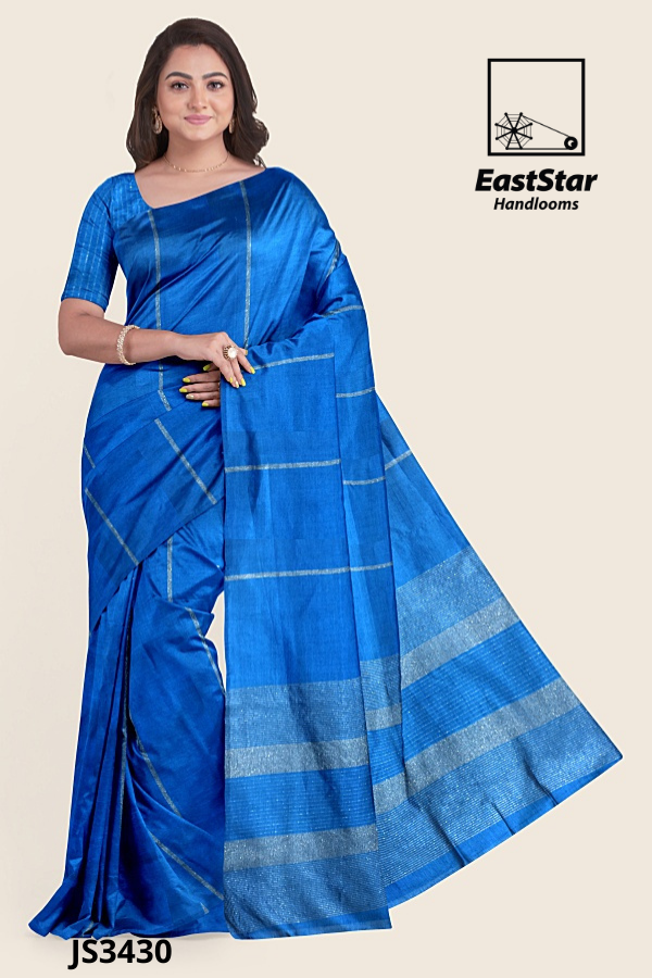 Cobalt Blue Handloom Silk Saree JS3430 Cobalt Blue Handloom Silk Saree JS3430