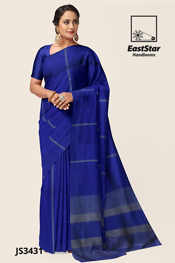 Blue Handloom Silk Saree JS3431 Blue Handloom Silk Saree JS3431