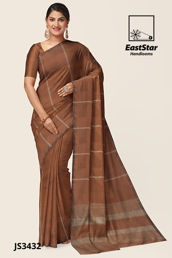 Brown Handloom Silk Saree JS3432 Brown Handloom Silk Saree JS3432