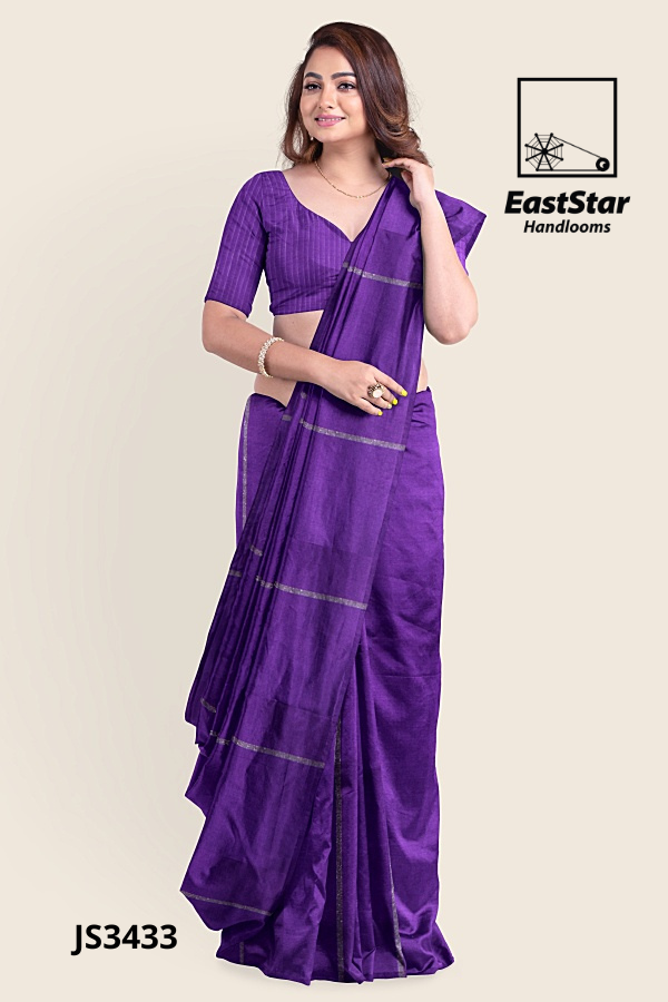 Deep Purple Handloom Silk Saree JS3433