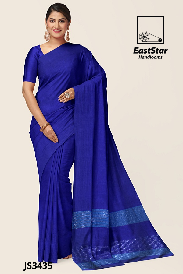 Royal Blue Handloom Silk Saree JS3435