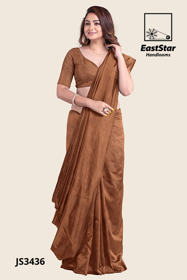Brown Handloom Silk Saree JS3436 Brown Handloom Silk Saree JS3436