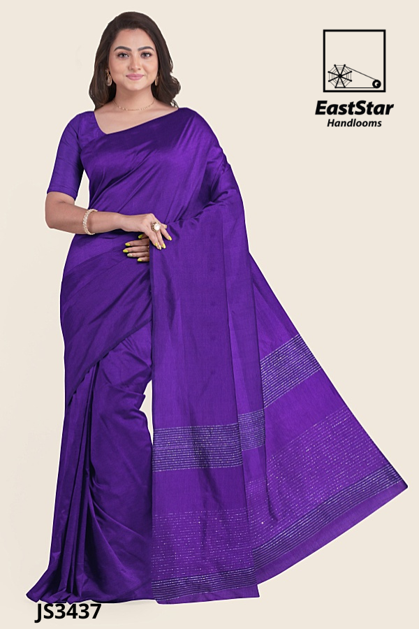 Purple Handloom Silk Saree JS3437 Purple Handloom Silk Saree JS3437