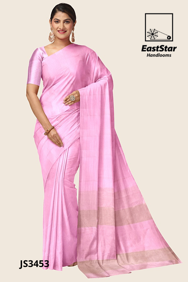 Pink Handloom Silk Saree JS3453 Pink Handloom Silk Saree JS3453