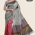 Maroon Metallic Gray Handloom Silk Saree JS3455