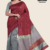 Maroon Grey Handloom Silk Saree JS3459