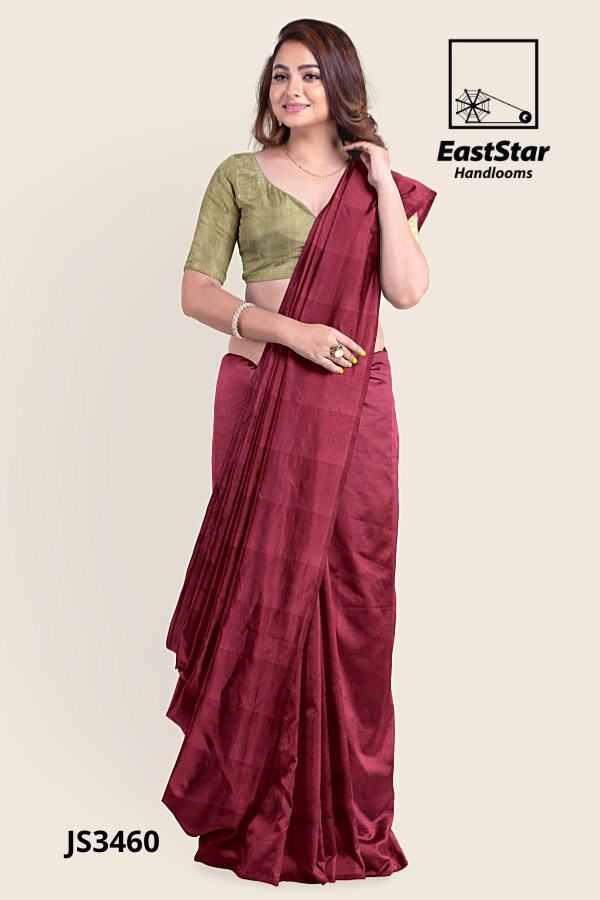 Maroon Handloom Silk Saree JS3460 Maroon Handloom Silk Saree JS3460