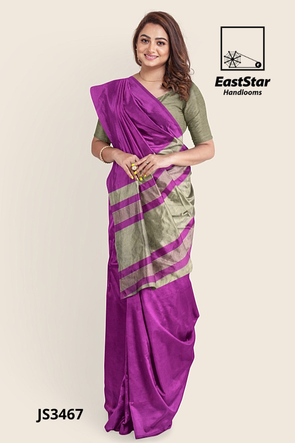 Magenta Purple Handloom Silk Saree JS3467 Magenta Purple Handloom Silk Saree JS3467