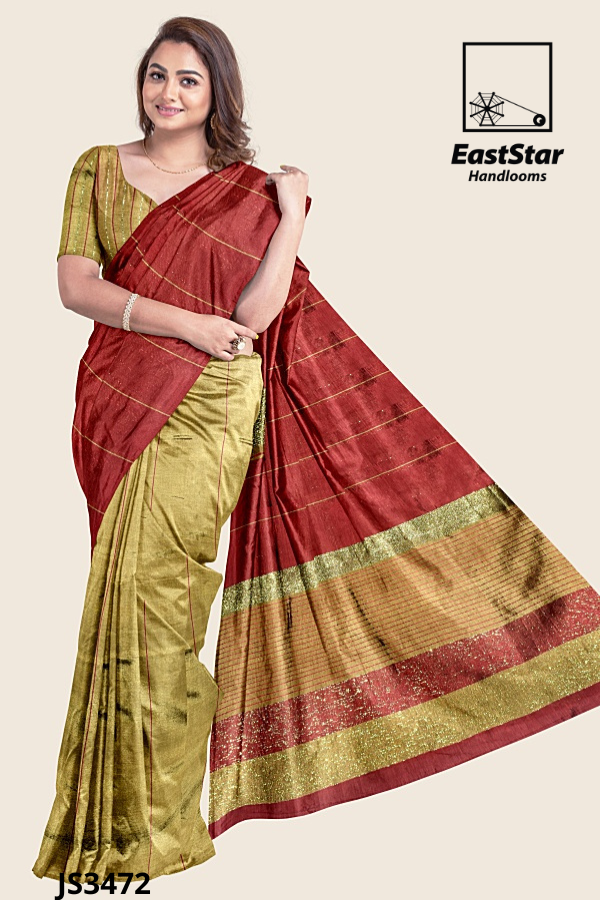 Maroon Gold Handloom Silk Saree JS3472 Maroon Gold Handloom Silk Saree JS3472
