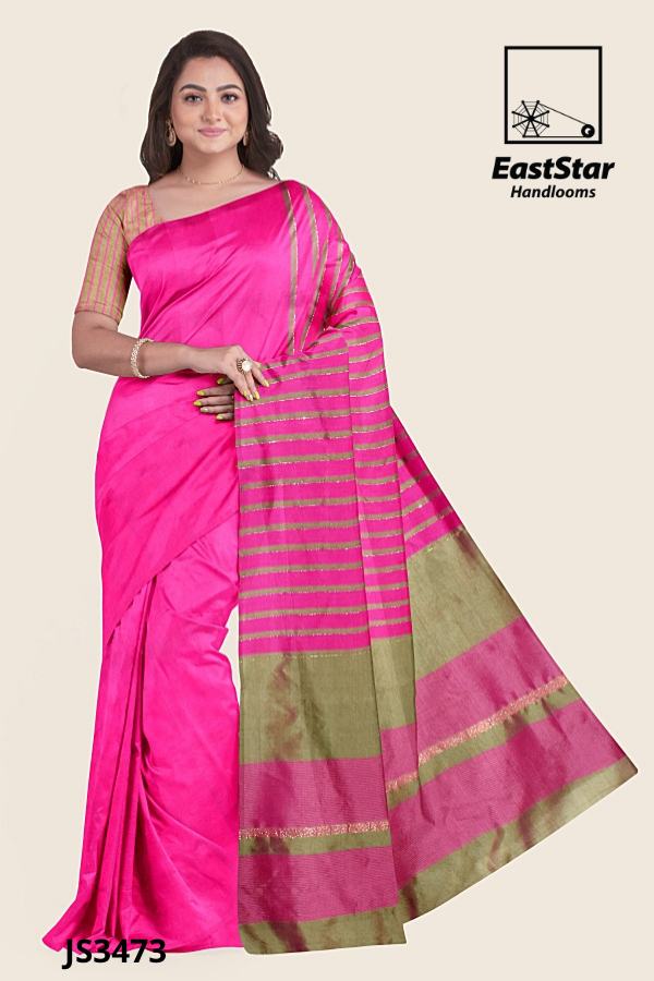 Fuchsia Pink Handloom Silk Saree JS3473 Fuchsia Pink Handloom Silk Saree JS3473
