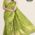 Olive Green Handloom Silk Saree JS3474