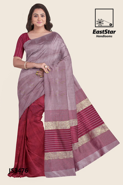 Maroon Handloom Silk Saree JS3476