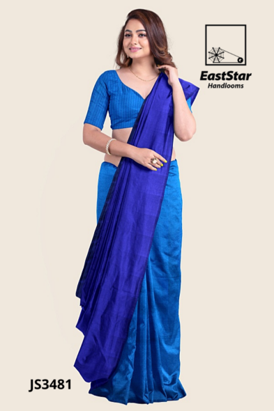 Blue Handloom Silk Saree JS3481