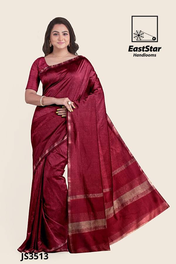Maroon Handloom Silk Saree JS3513 Maroon Handloom Silk Saree JS3513