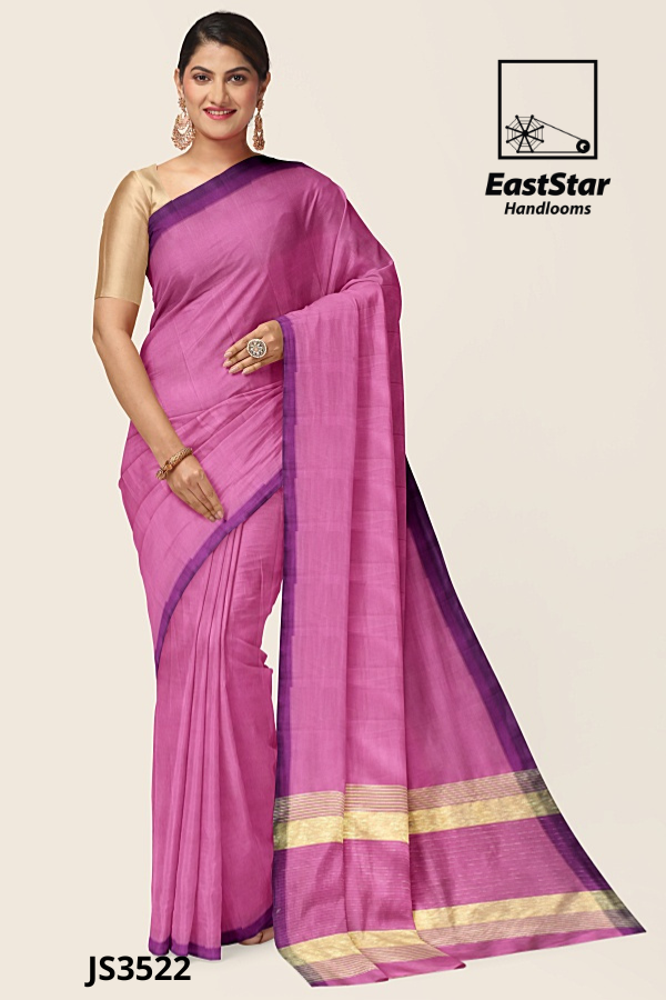 Purple Pink Handloom Silk Saree JS3522 Purple Pink Handloom Silk Saree JS3522