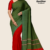 Green Red Handloom Silk Saree JS3536
