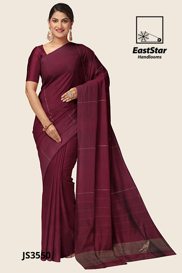 Maroon Handloom Silk Saree JS3550 Maroon Handloom Silk Saree JS3550
