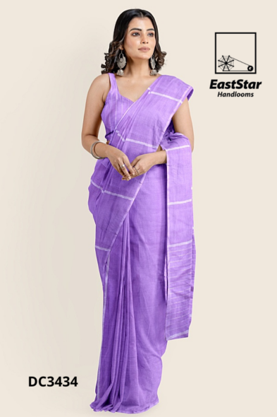 Purple Handloom Cotton Saree DC3434 Purple Handloom Cotton Saree DC3434