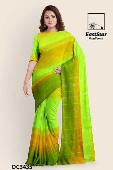 Green Mustard Handloom Cotton Saree DC3435 Green Mustard Handloom Cotton Saree DC3435