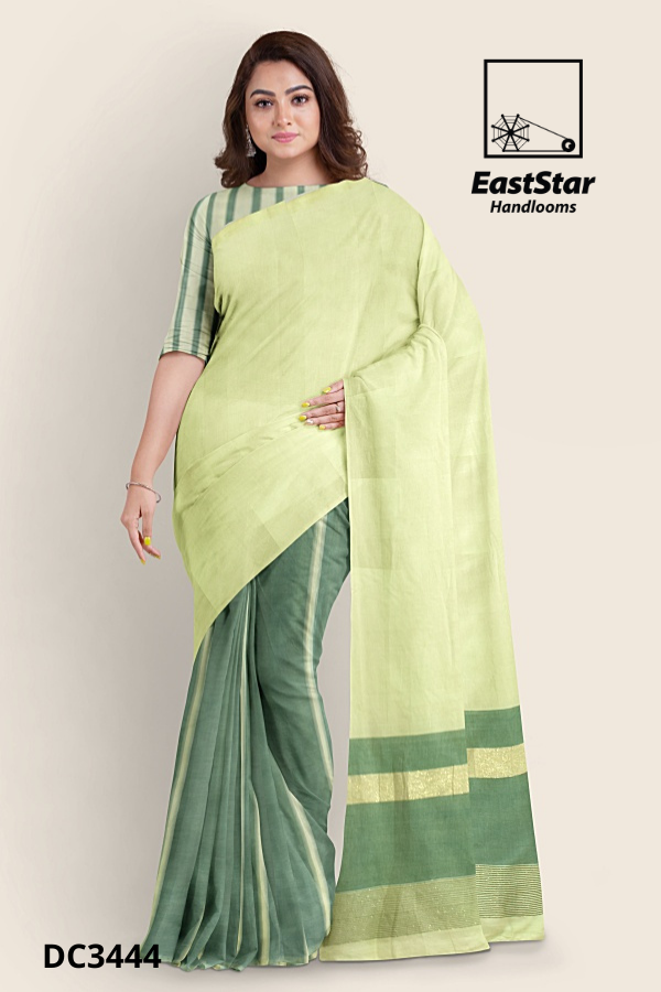 Green Handloom Cotton Saree DC3444 Green Handloom Cotton Saree DC3444