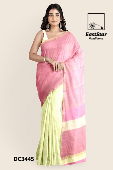 Pastel Pink Cream Handloom Cotton Saree DC3445 Pastel Pink Cream Handloom Cotton Saree DC3445