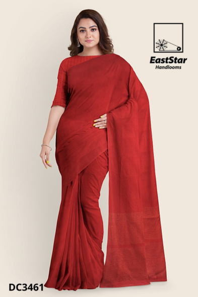 Red Handloom Cotton Saree DC3461 Red Handloom Cotton Saree DC3461