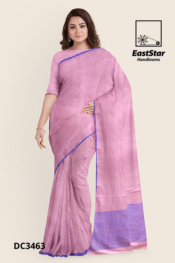 Pastel Pink Handloom Cotton Saree DC3463 Pastel Pink Handloom Cotton Saree DC3463