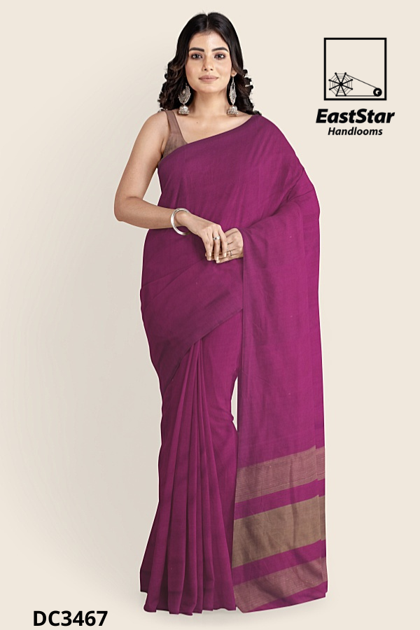 Magenta Handloom Cotton Saree DC3467 Magenta Handloom Cotton Saree DC3467