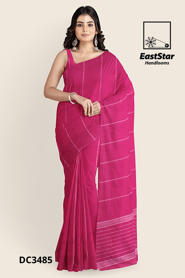 Magenta Handloom Cotton Saree DC3485 Magenta Handloom Cotton Saree DC3485