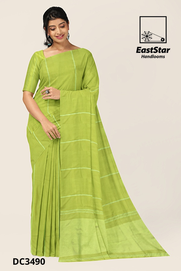 Light Lime Green Handloom Cotton Saree DC3490 Light Lime Green Handloom Cotton Saree DC3490