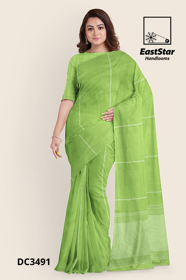 Light Lime Green Handloom Cotton Saree DC3491 Light Lime Green Handloom Cotton Saree DC3491