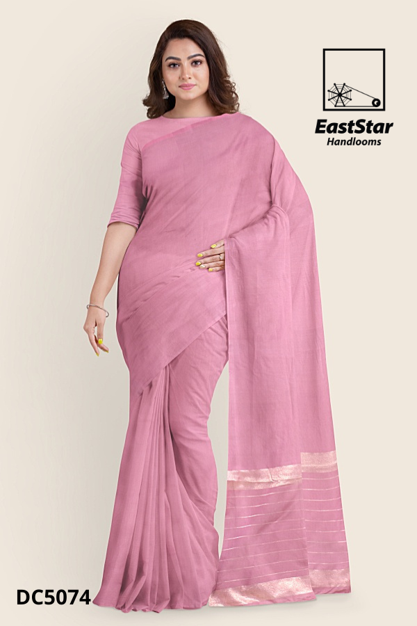 Pastel Pink Handloom Cotton Saree DC5074 Pastel Pink Handloom Cotton Saree DC5074