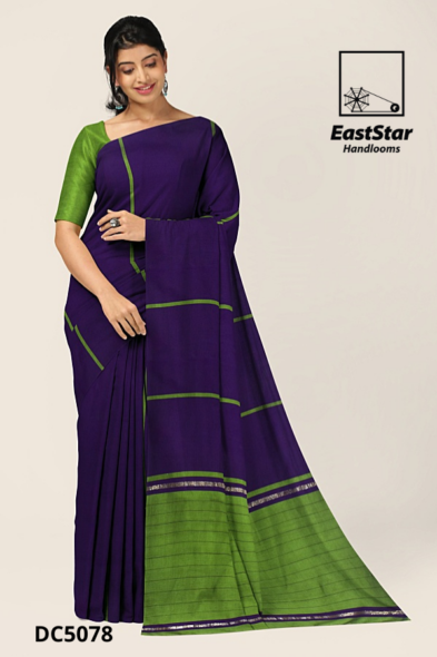 Purple Handloom Cotton Saree DC5078