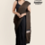 Black Brown Handloom Cotton Saree DC5083
