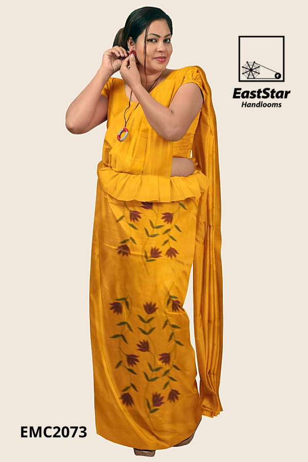 Mustard Yellow Embroidery Cotton Saree EMC2073 Mustard Yellow Embroidery Cotton Saree EMC2073