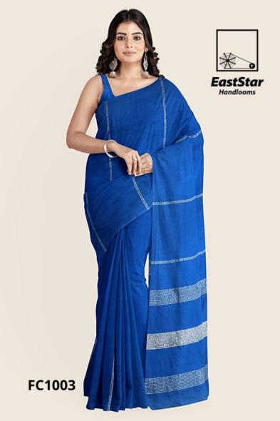 Royal Blue Handloom Cotton Saree FC1003