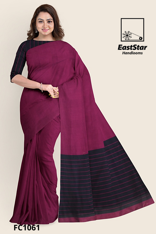 Magenta Handloom Cotton Saree FC1061 Magenta Handloom Cotton Saree FC1061