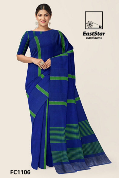 Royal Blue Handloom Cotton Saree FC1106