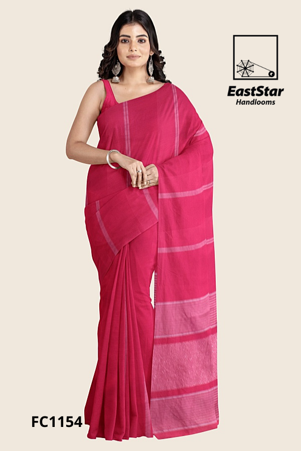 Bright Pink Handloom Cotton Saree FC1154 Bright Pink Handloom Cotton Saree FC1154