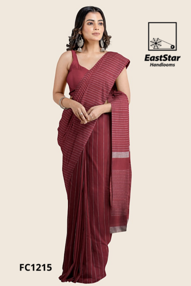 Maroon Handloom Cotton Saree FC1215 Maroon Handloom Cotton Saree FC1215