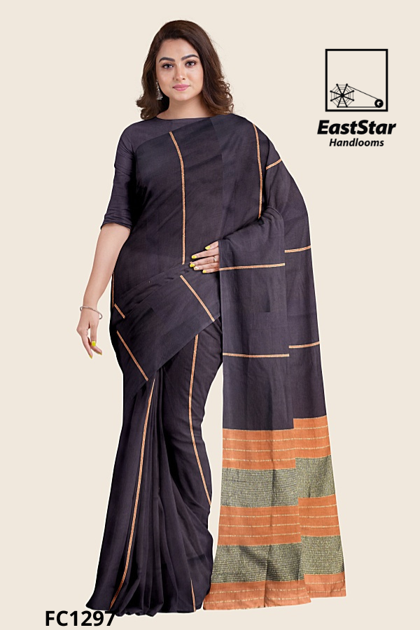 Brown Handloom Cotton Saree FC1297 Brown Handloom Cotton Saree FC1297