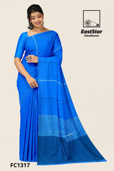 Royal Blue Handloom Cotton Saree FC1317