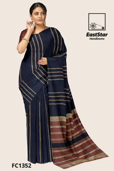 Black Handloom Cotton Saree FC1352 Black Handloom Cotton Saree FC1352