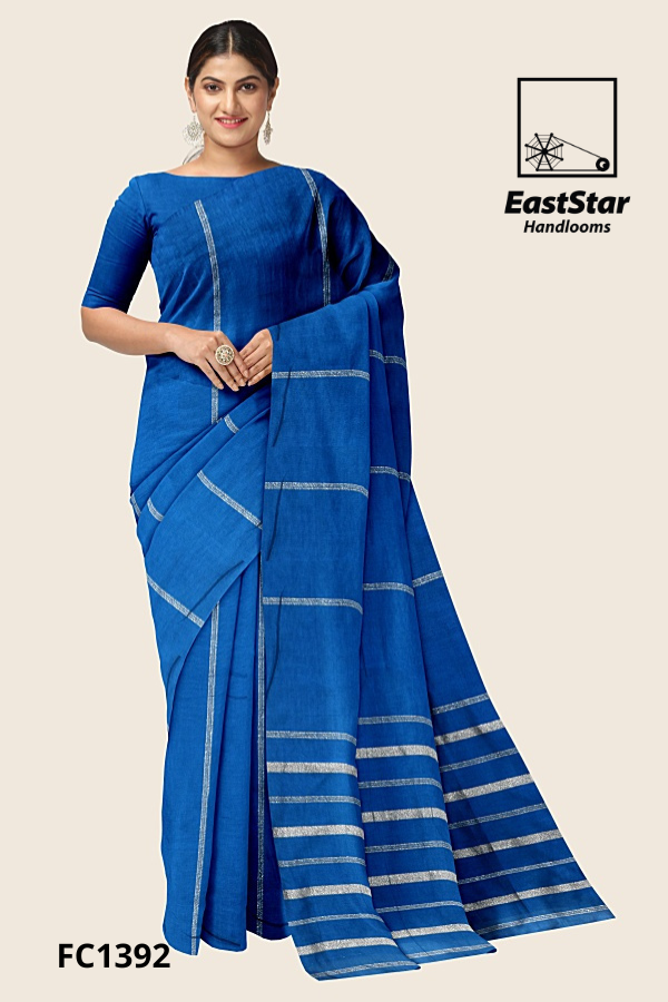 Blue Handloom Cotton Saree FC1392