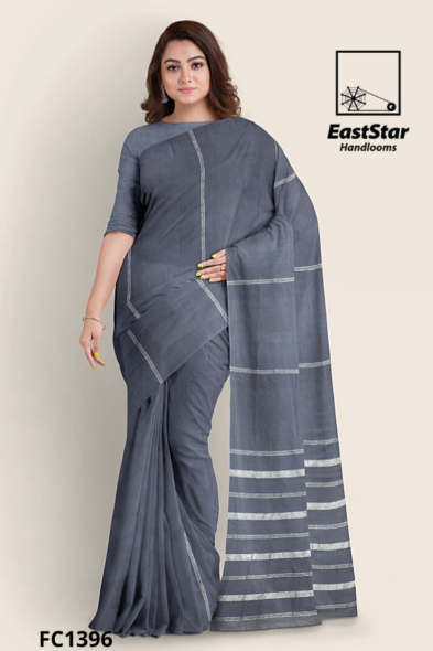 Slate Grey Handloom Cotton Saree FC1396
