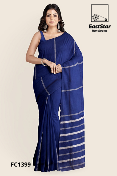 Royal Blue Handloom Cotton Saree FC1399