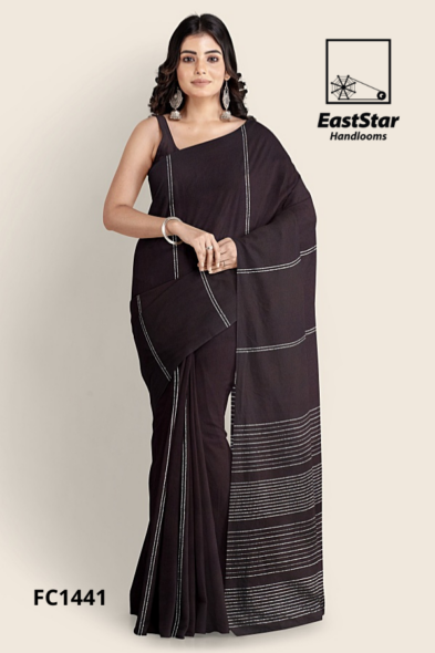 Brown Handloom Cotton Saree FC1441