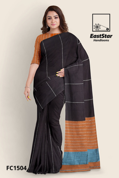 Brown Handloom Cotton Saree FC1504