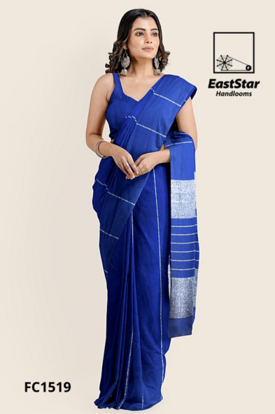 Royal Blue Handloom Cotton Saree FC1519