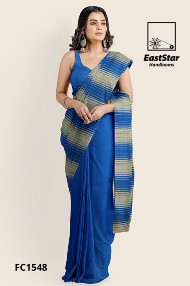 Royal Blue Olive Grey Handloom Cotton Saree FC1548 Royal Blue Olive Grey Handloom Cotton Saree FC1548